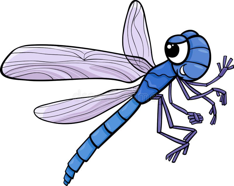 Ejemplo de la historieta del insecto de la libélula