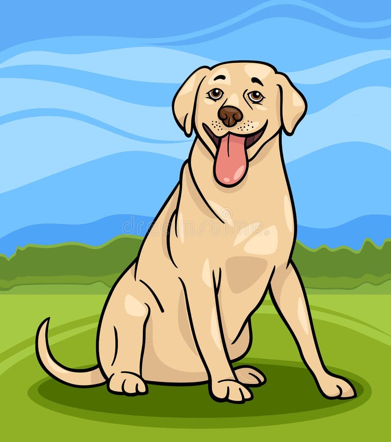 Ejemplo de la historieta del perro del labrador retriever ilustración del vector Ejemplo de la historieta del perro del labrador retriever ilustración del vector