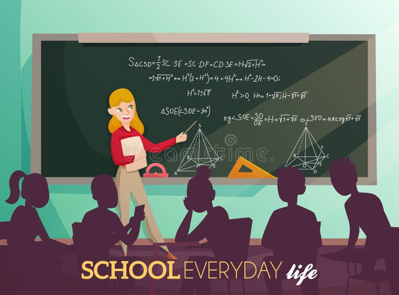 Ejemplo de la historieta de la vida de cada día de la escuela ilustración del vector Ejemplo de la historieta de la vida de cada día de la escuela ilustración del vector