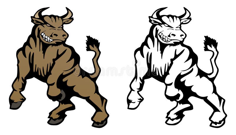 Ejemplo de la mascota de la historieta de Bull ilustración del vector Ejemplo de la mascota de la historieta de Bull ilustración del vector