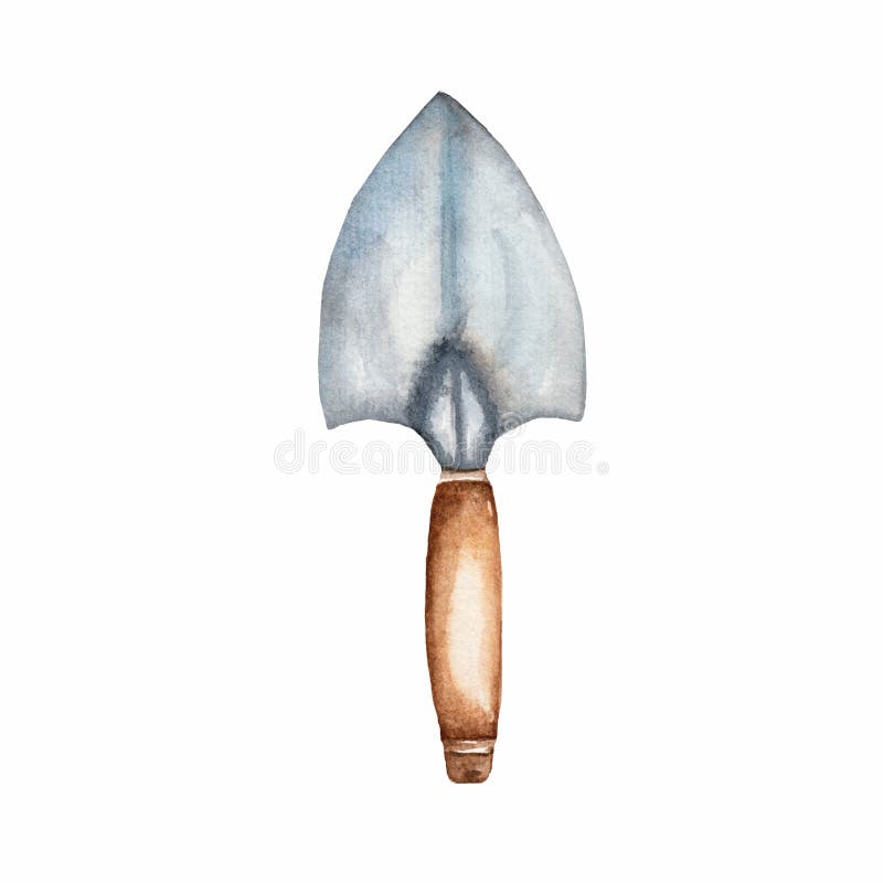 Ejemplo de la pala de la acuarela Imagen que cultiva un huerto dibujada mano ilustración del vector Ejemplo de la pala de la acuarela Imagen que cultiva un huerto dibujada mano ilustración del vector