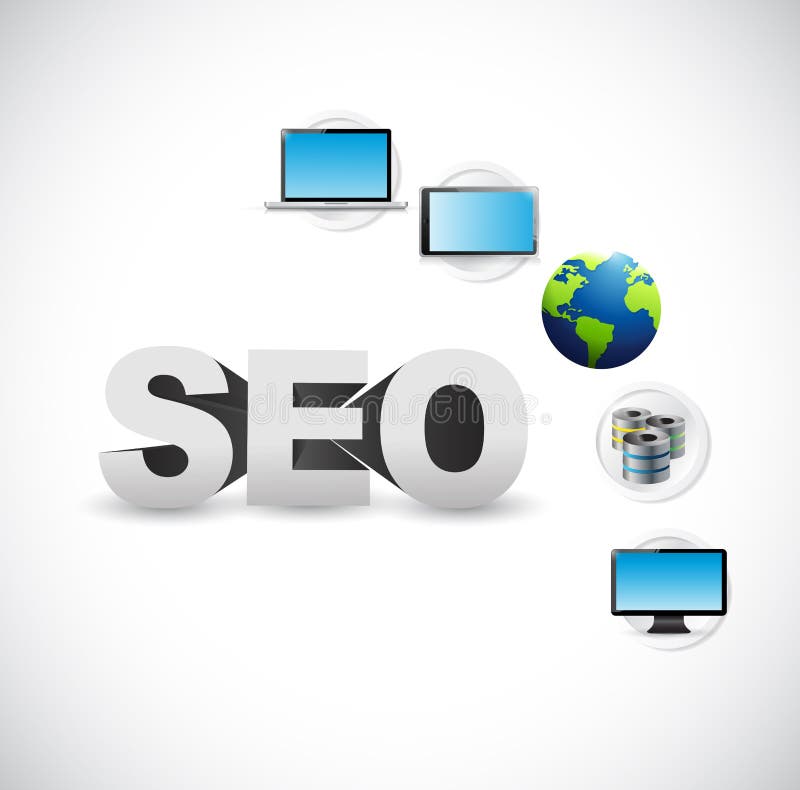 ejemplo de la red de la tecnología del seo libre illustration ejemplo de la red de la tecnología del seo libre illustration