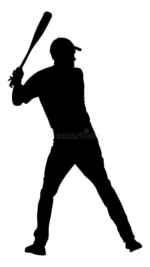 Ejemplo de la silueta del vector del jugador de béisbol stock de ilustración Ejemplo de la silueta del vector del jugador de béisbol stock de ilustración