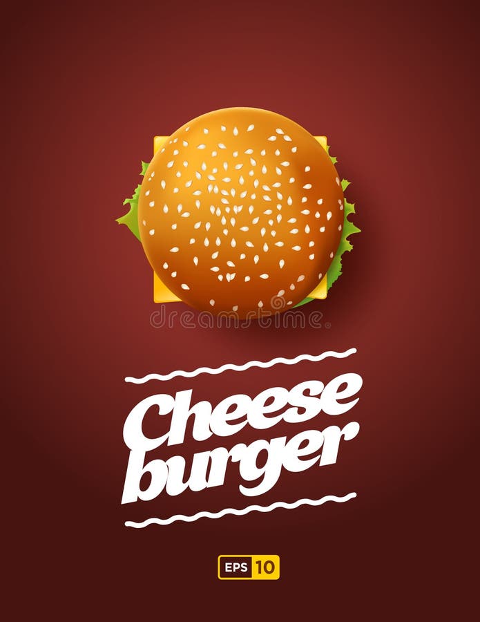 Ejemplo de la visión superior del cheesburger