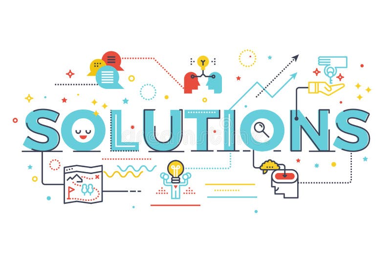 Ejemplo de las letras de la palabra de las soluciones ilustración del vector Ejemplo de las letras de la palabra de las soluciones ilustración del vector