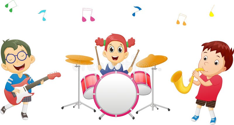 Ejemplo De Los Niños Que Tocan El Instrumento De Música Ilustración del Vector - Ilustración de instrumento, música: 75773269