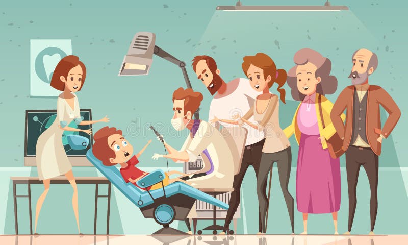 Ejemplo de Treating Baby Cartoon del dentista libre illustration Ejemplo de Treating Baby Cartoon del dentista libre illustration