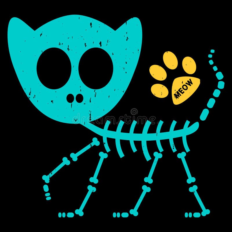 Ejemplo de un esqueleto del gato stock de ilustración Ejemplo de un esqueleto del gato stock de ilustración