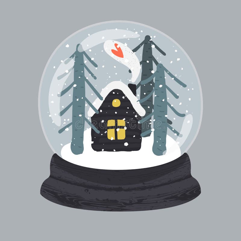 Ejemplo decorativo del globo handdrawn de la nieve ilustración del vector Ejemplo decorativo del globo handdrawn de la nieve ilustración del vector