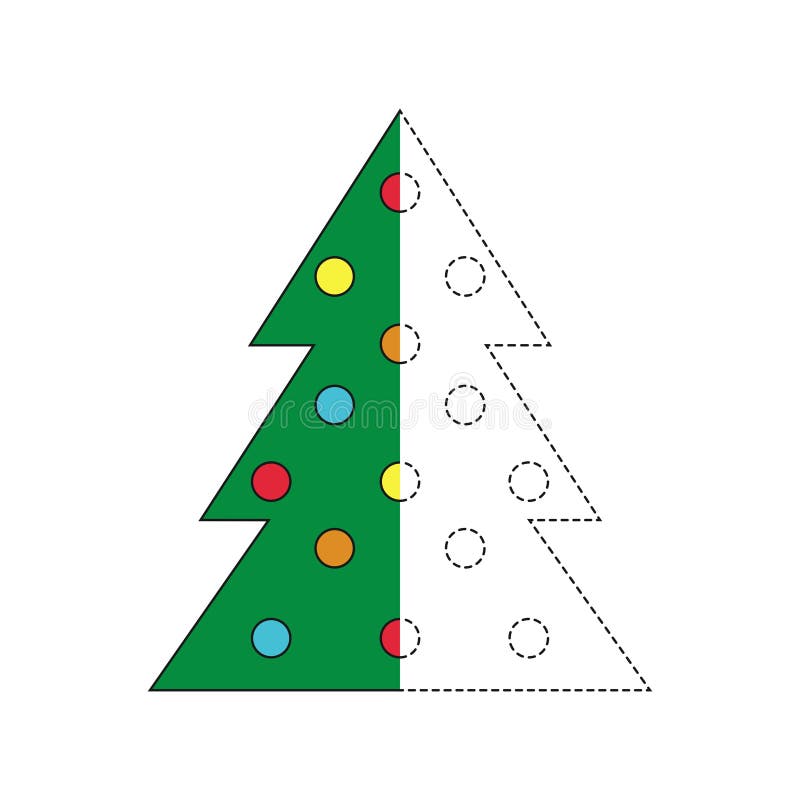 al menos Elegancia Decremento Ejemplo Del árbol De Navidad Para Los Niños Ilustración del Vector -  Ilustración de sencillo, verde: 127472908