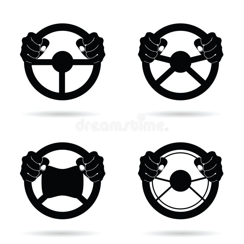 Steering wheel set icon illustration. Steering wheel set icon illustration