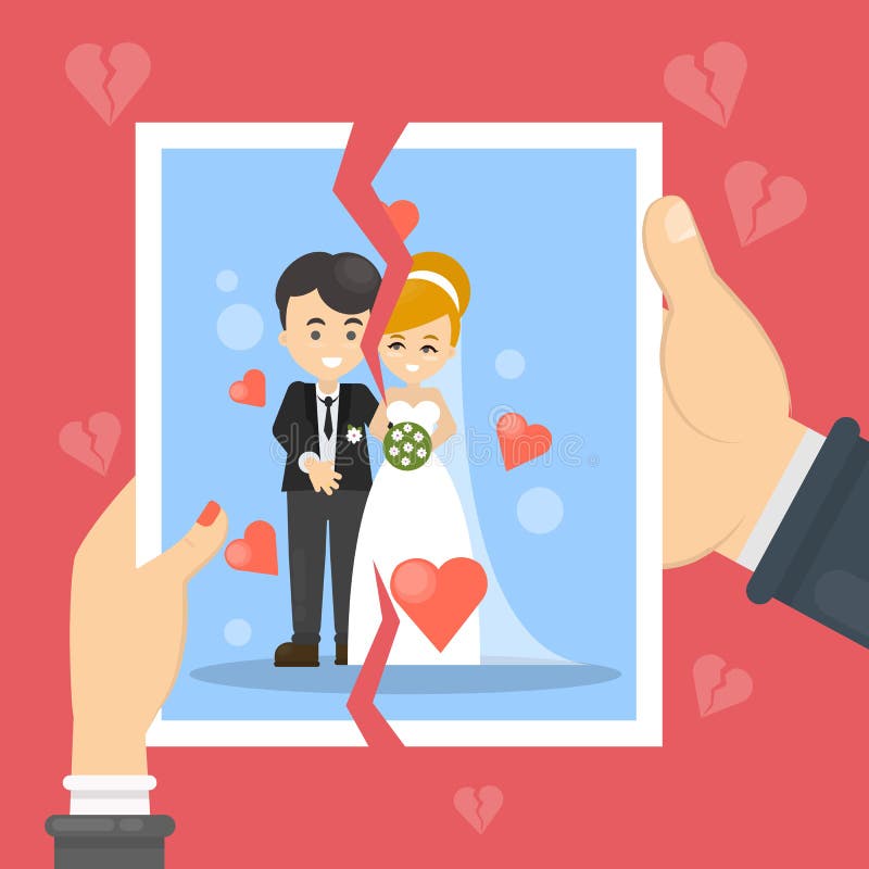 Ejemplo del concepto del divorcio libre illustration Ejemplo del concepto del divorcio libre illustration
