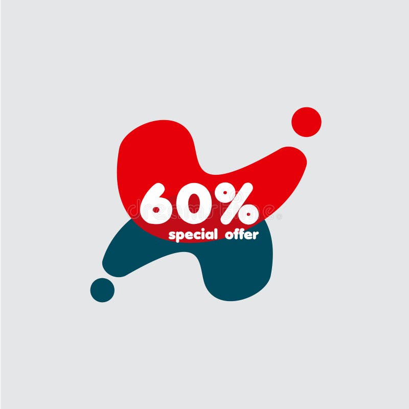 Ejemplo del diseño de la plantilla del vector de la etiqueta de la oferta especial del 60% ilustración del vector Ejemplo del diseño de la plantilla del vector de la etiqueta de la oferta especial del 60% ilustración del vector