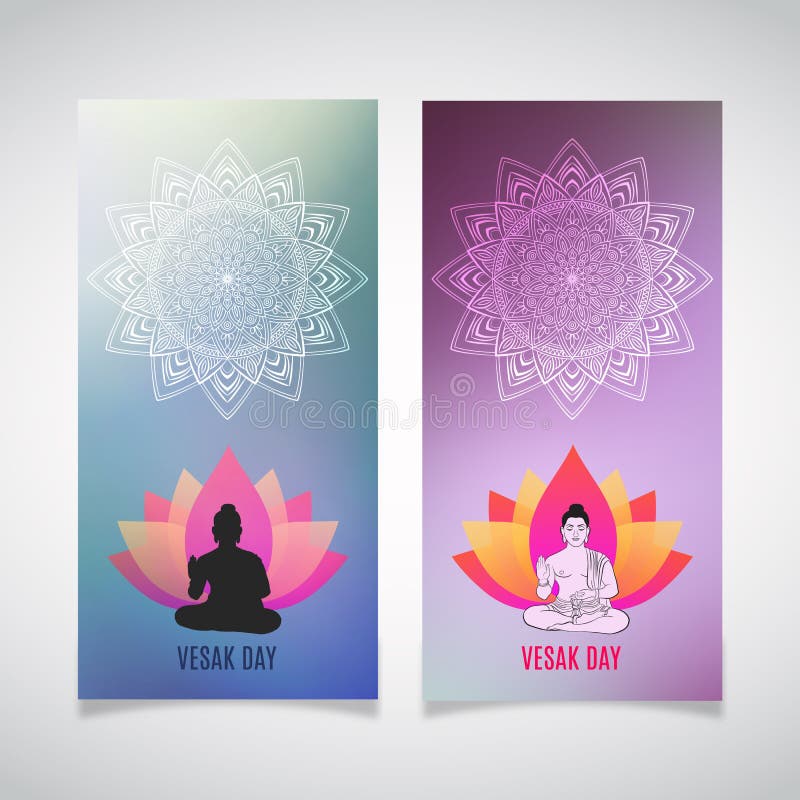 Ejemplo del día del vesak o del fondo feliz de Buda Purnima stock de ilustración Ejemplo del día del vesak o del fondo feliz de Buda Purnima stock de ilustración