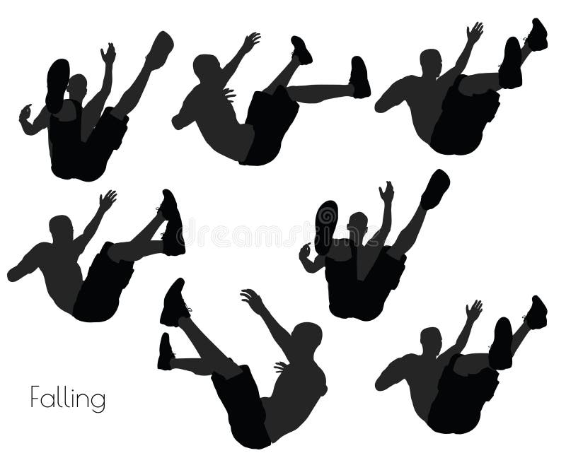 Illustration - EPS 10 illustration of a man in Falling pose on white background. Illustration - EPS 10 illustration of a man in Falling pose on white background