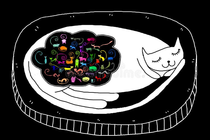 Ejemplo del gato el dormir ilustración del vector Ejemplo del gato el dormir ilustración del vector