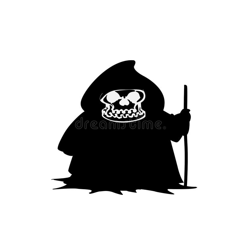 Ejemplo del icono del vector de Halloween del parca aislado en blanco ilustración del vector Ejemplo del icono del vector de Halloween del parca aislado en blanco ilustración del vector