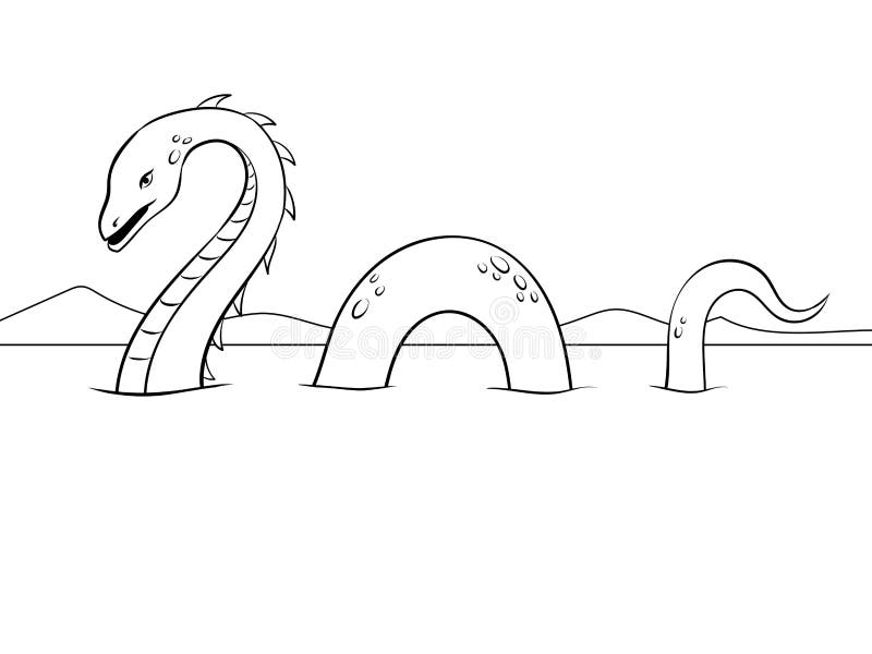 Ejemplo del vector del colorante del monstruo del Nessie libre illustration Ejemplo del vector del colorante del monstruo del Nessie libre illustration