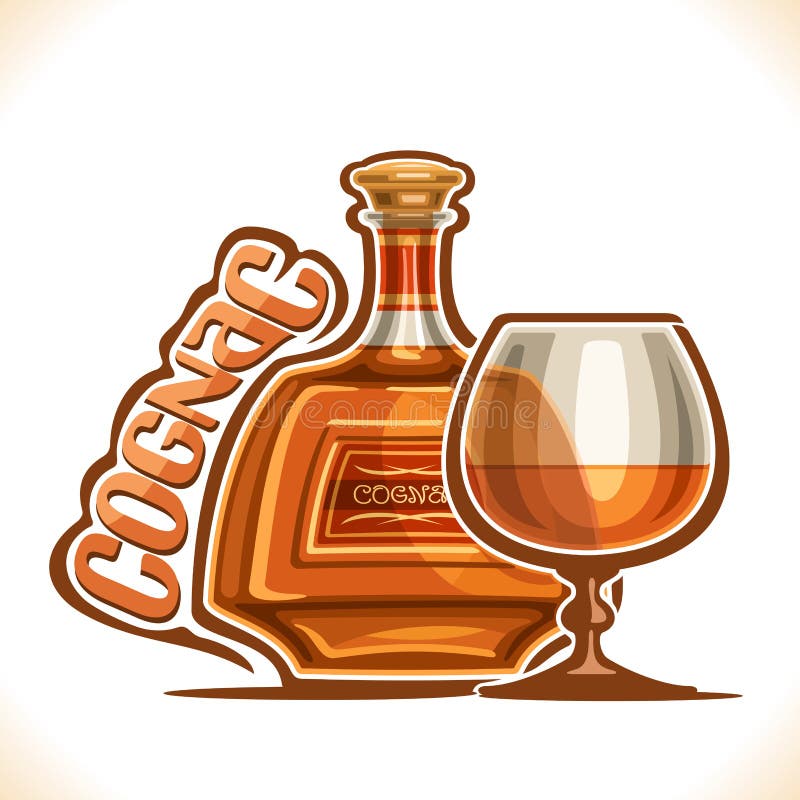 Ilustración vectorial de bebida alcohólica Cognac stock de ilustración
