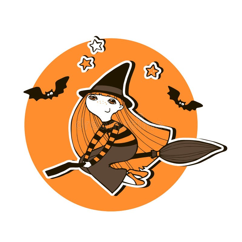 Ejemplo Del Vector De Halloween Con Las Brujas Ilustración del Vector -  Ilustración de traje, lindo: 79816922