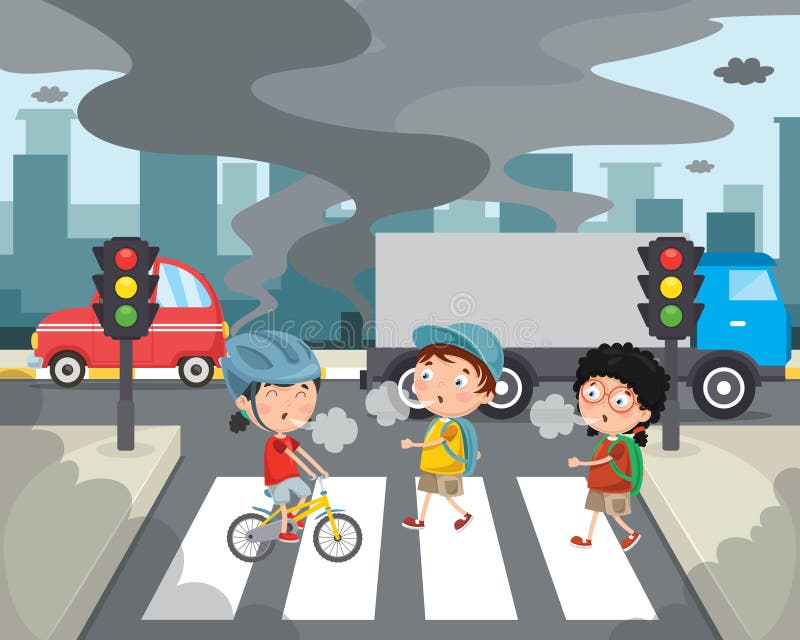 Ejemplo del vector de la contaminación atmosférica ilustración del vector Ejemplo del vector de la contaminación atmosférica ilustración del vector