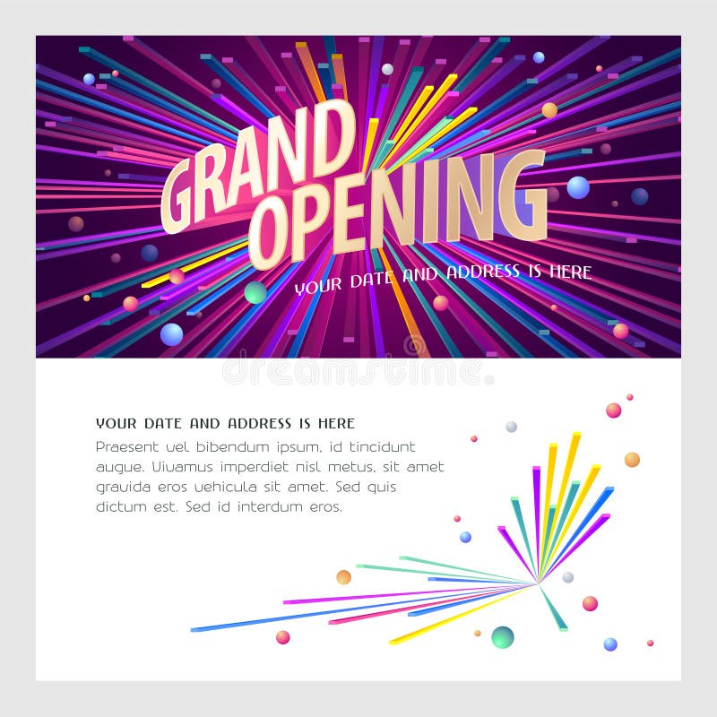 Ejemplo del vector de la gran inauguración, invitación libre illustration Ejemplo del vector de la gran inauguración, invitación libre illustration