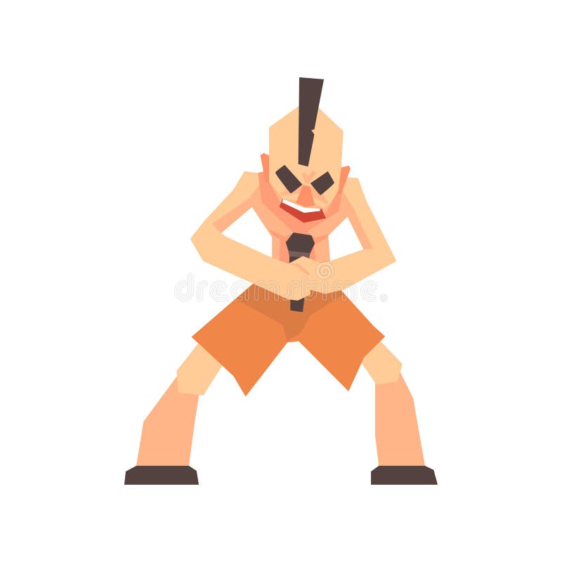 Ejemplo del vector de la historieta del carácter del cantante de punk rock ilustración del vector Ejemplo del vector de la historieta del carácter del cantante de punk rock ilustración del vector