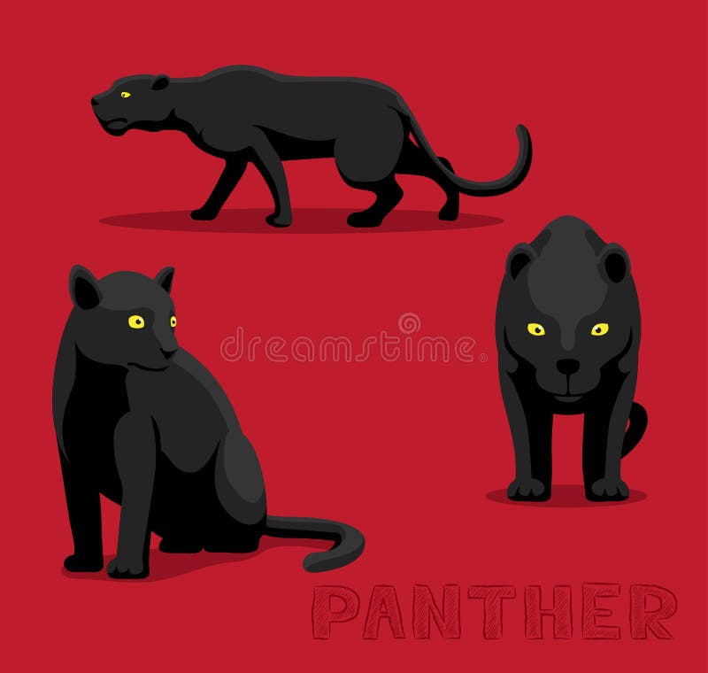 La Pantera Negra Plantea El Ejemplo Lindo Del Vector De La Historieta