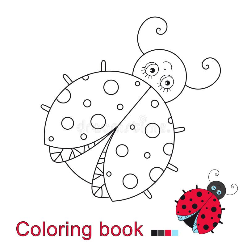 Ejemplo Del Vector De La Mariquita Divertida Para El Libro De Colorear  Ilustración del Vector - Ilustración de brillante, blanco: 126181637