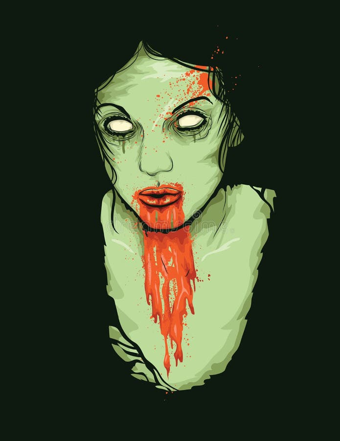 Ejemplo del vector de la muchacha del zombi ilustración del vector Ejemplo del vector de la muchacha del zombi ilustración del vector