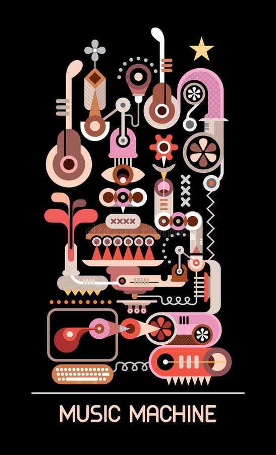 Ejemplo del vector de la máquina de la música ilustración del vector Ejemplo del vector de la máquina de la música ilustración del vector