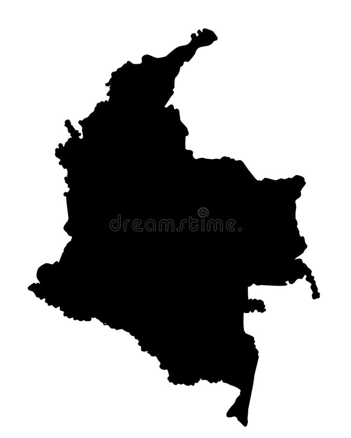 Ejemplo del vector de la silueta del mapa de Colombia stock de ilustración Ejemplo del vector de la silueta del mapa de Colombia stock de ilustración