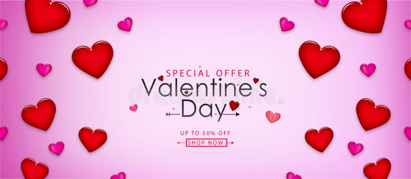 Ejemplo del vector de la venta del día de tarjeta del día de San Valentín Diseño de la bandera con los corazones hermosos del col libre illustration Ejemplo del vector de la venta del día de tarjeta del día de San Valentín Diseño de la bandera con los corazones hermosos del col libre illustration