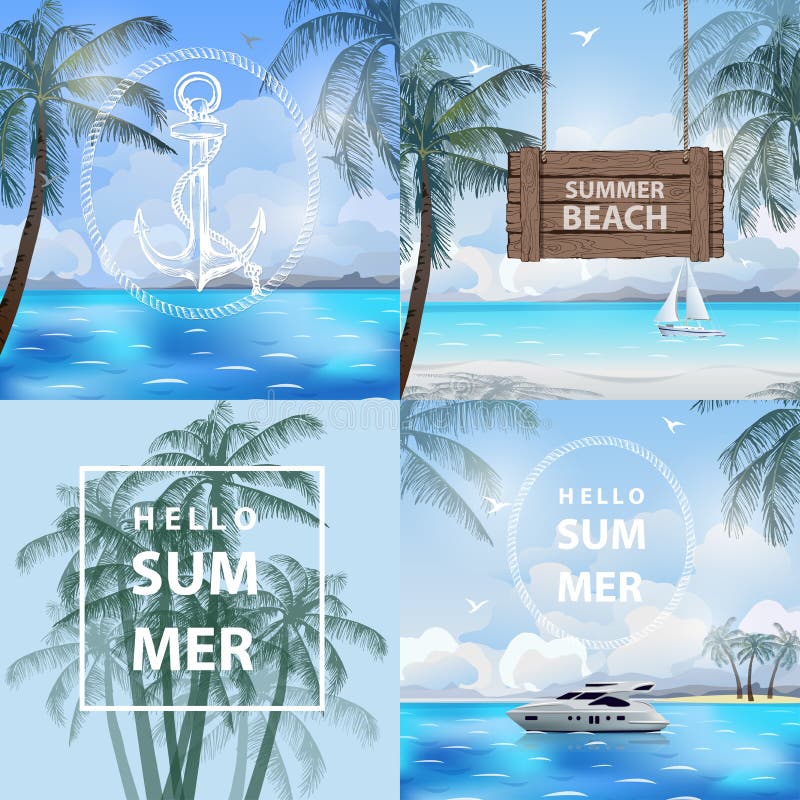 Ejemplo del vector de las vacaciones de verano libre illustration Ejemplo del vector de las vacaciones de verano libre illustration