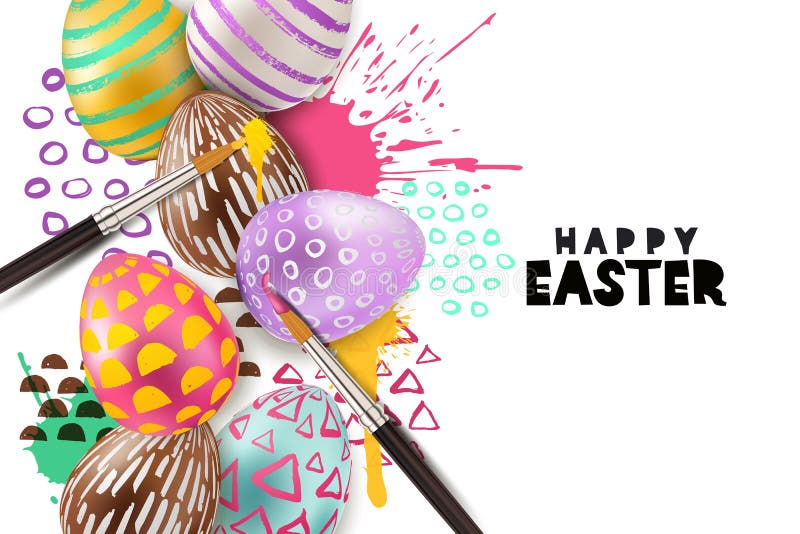 Ejemplo del vector de los huevos de Pascua de la pintura el huevo decorativo 3d en acuarela salpica el fondo Concepto del arte y ilustración del vector Ejemplo del vector de los huevos de Pascua de la pintura el huevo decorativo 3d en acuarela salpica el fondo Concepto del arte y ilustración del vector