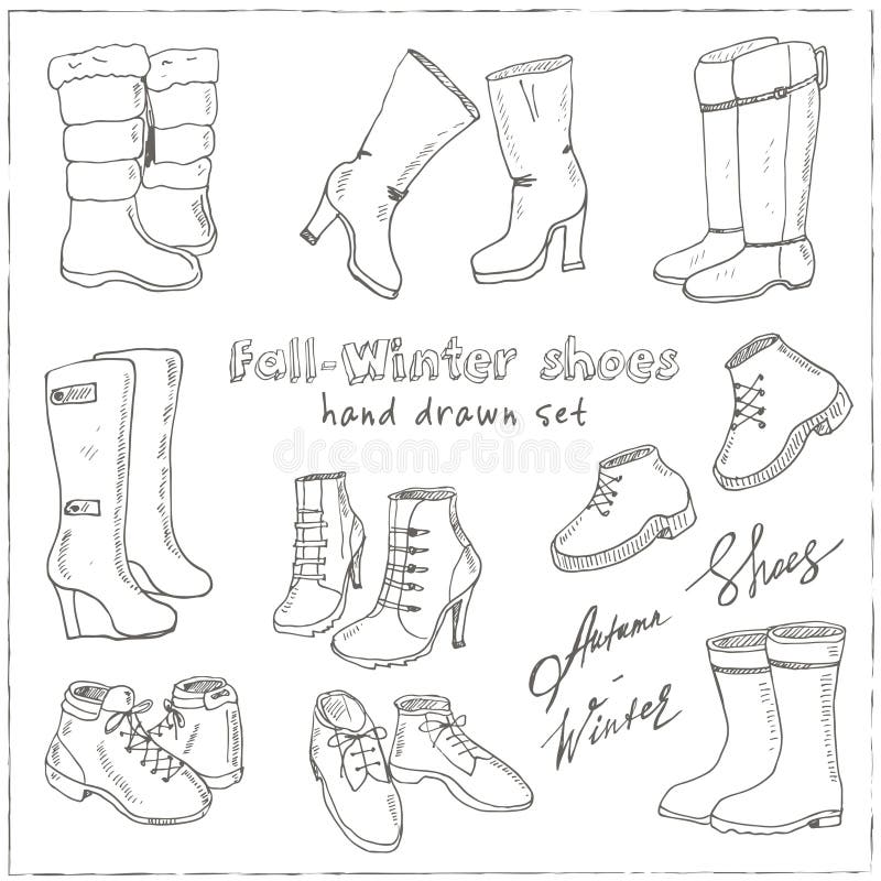 Ejemplo Del Vector De Los Zapatos De La Caída Y Del Invierno De La Mujer, Botas Fijadas Mano-ahogue Los Ejemplos Del Calzado Ilustración del Vector - Ilustración de muestra, objeto: 74507718 Ejemplo Del Vector De Los Zapatos De La Caída Y Del Invierno De La Mujer, Botas Fijadas Mano-ahogue Los Ejemplos Del Calzado Ilustración del Vector - Ilustración de muestra, objeto: 74507718