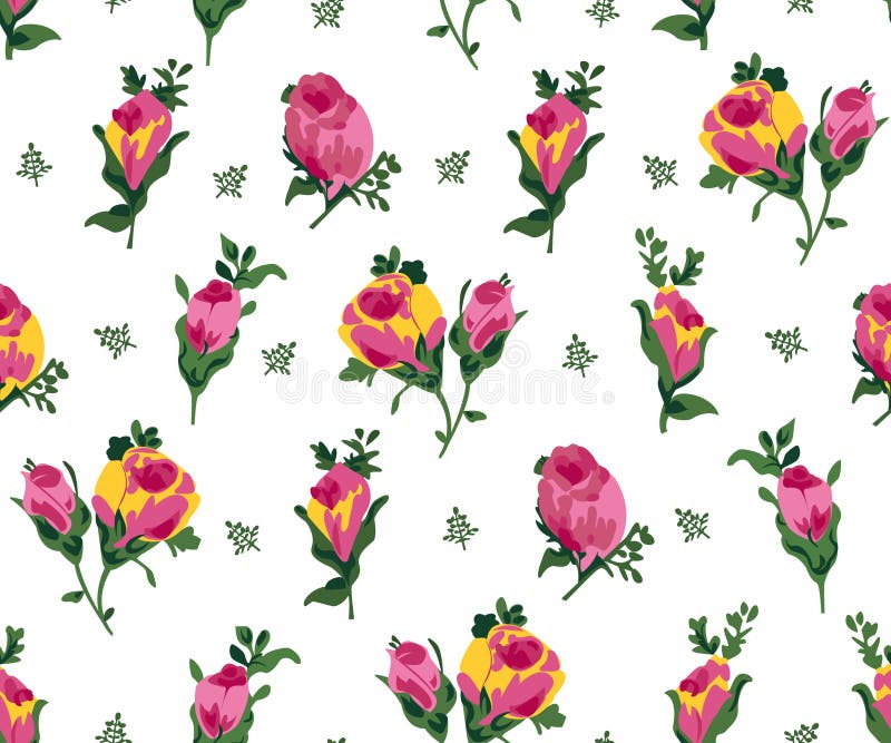 Ejemplo del vector de rosas rosadas y amarillas stock de ilustración Ejemplo del vector de rosas rosadas y amarillas stock de ilustración