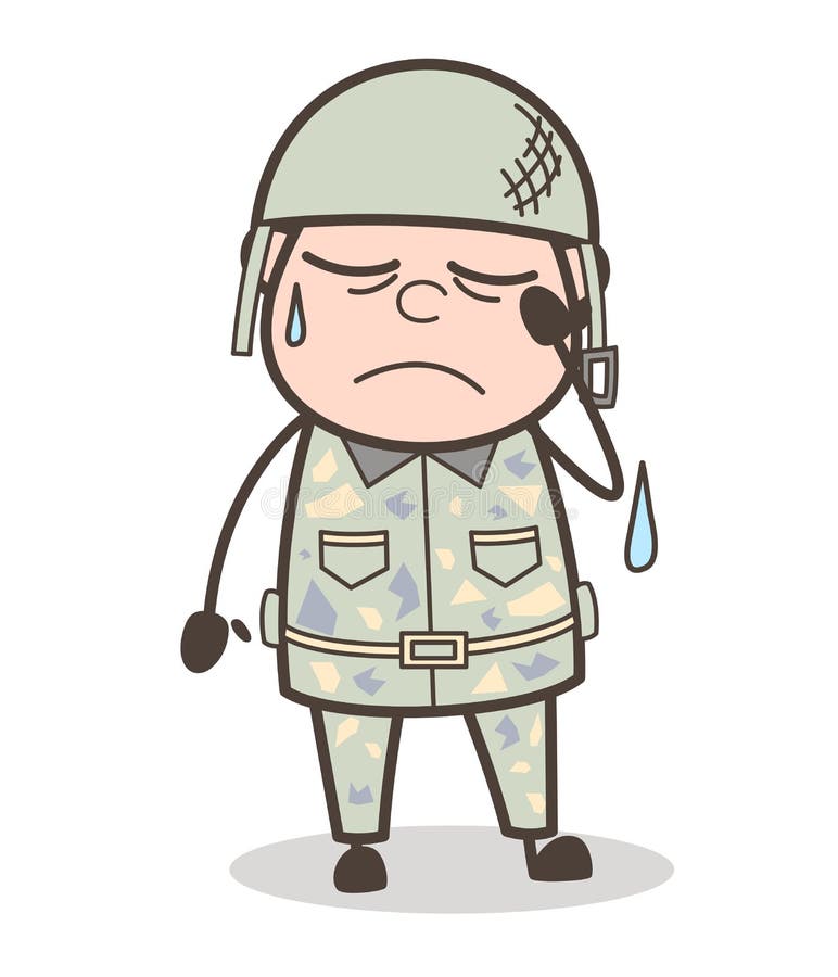 Ejemplo del vector de sargento Crying Face Expression de la historieta libre illustration