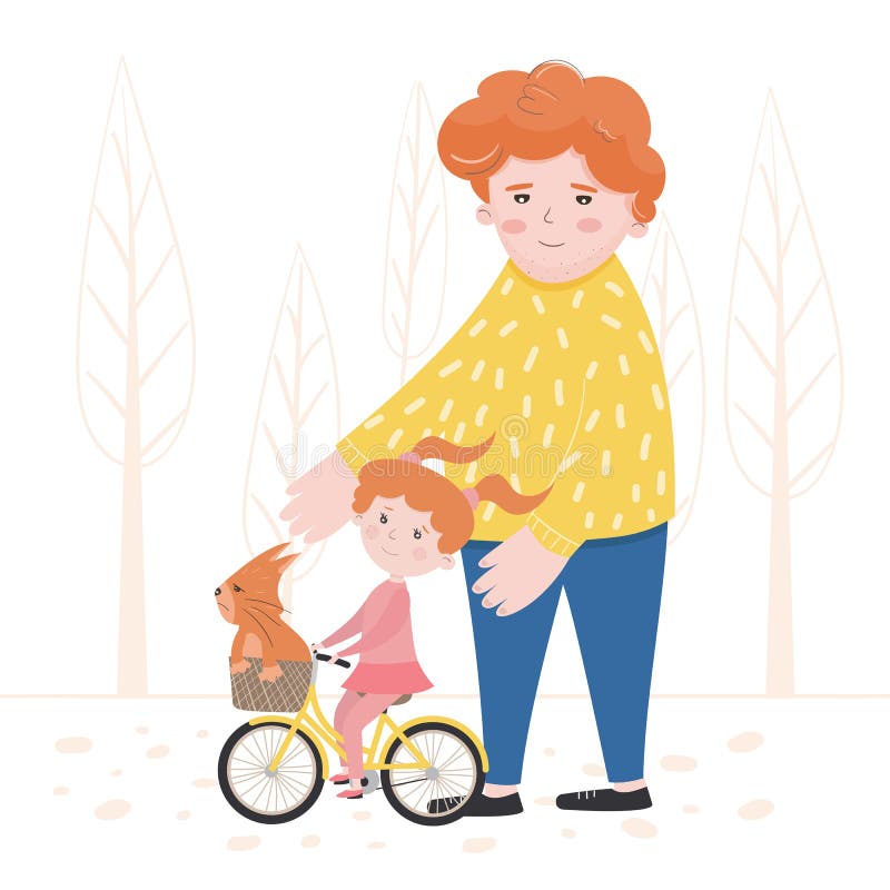Ejemplo del vector de un niño que aprende montar una bici stock de ilustración Ejemplo del vector de un niño que aprende montar una bici stock de ilustración