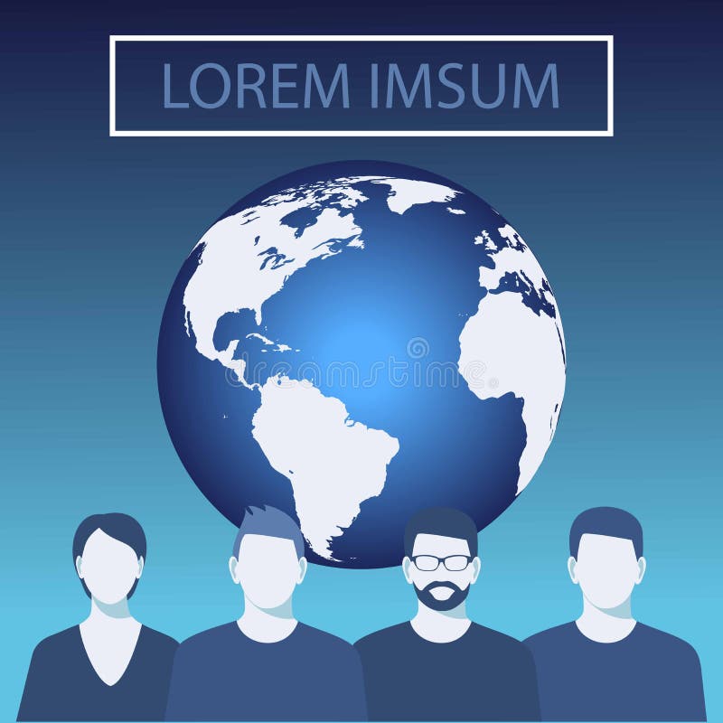 Ejemplo del vector del globo del mundo planeta azul, fondo del vector Personas del asunto Hombres de negocios ilustración del vector Ejemplo del vector del globo del mundo planeta azul, fondo del vector Personas del asunto Hombres de negocios ilustración del vector