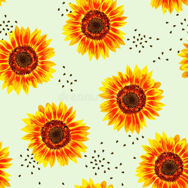 Ejemplo del vector del modelo inconsútil del girasol amarillo libre illustration