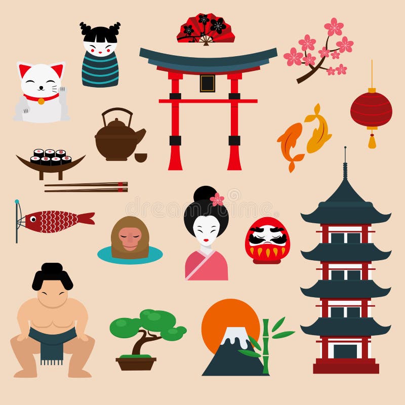 Ejemplo del vector del viaje de Japón ilustración del vector Ejemplo del vector del viaje de Japón ilustración del vector