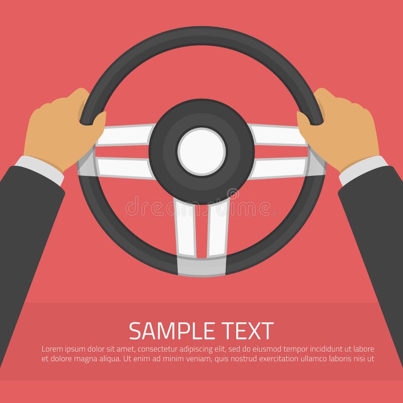 Hands holding steering wheel in modern flat style. Drive a car vector illustration. Auto service, training in driving school, car detail concept. Driver infographic template. Hands holding steering wheel in modern flat style. Drive a car vector illustration. Auto service, training in driving school, car detail concept. Driver infographic template.