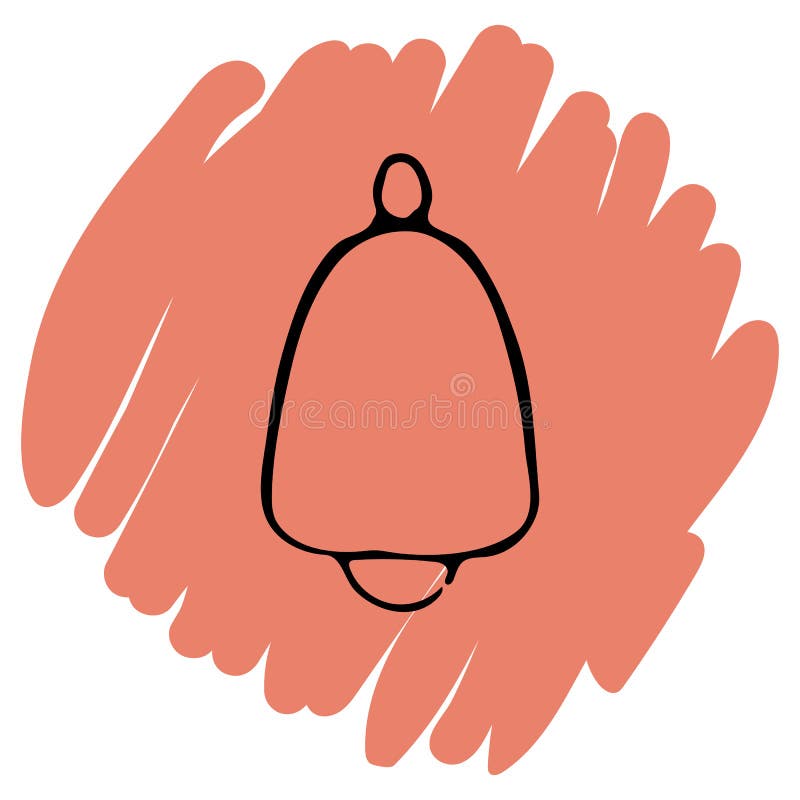 Ejemplo del vector del icono de Bell en el fondo rosado stock de ilustración Ejemplo del vector del icono de Bell en el fondo rosado stock de ilustración