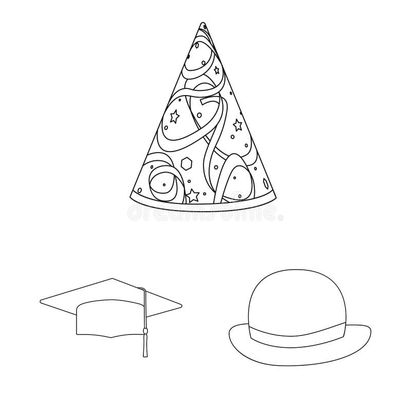Ejemplo del vector del icono del sombrero y del napper Fije del s? mbolo com? n del sombrero y del casco para la web libre illustration
