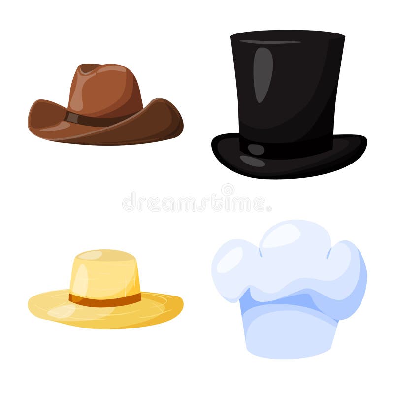 Ejemplo del vector del logotipo del sombrero y del napper Fije del icono del vector del sombrero y del casco para la acci? n stock de ilustración