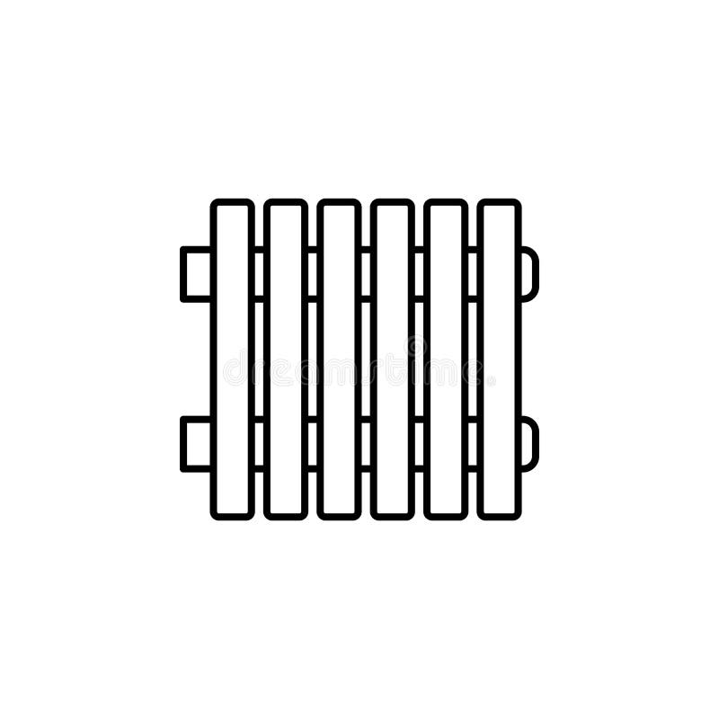 Ejemplo del vector del radiador Línea icono de heate moderno del agua libre illustration Ejemplo del vector del radiador Línea icono de heate moderno del agua libre illustration