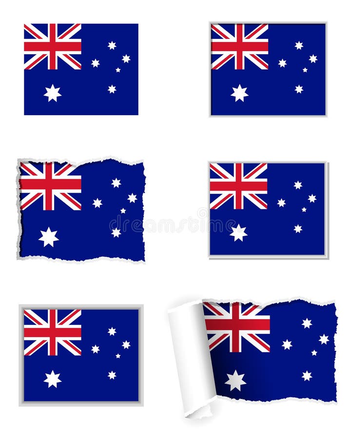 Sistema de la bandera de Australia stock de ilustración Sistema de la bandera de Australia stock de ilustración