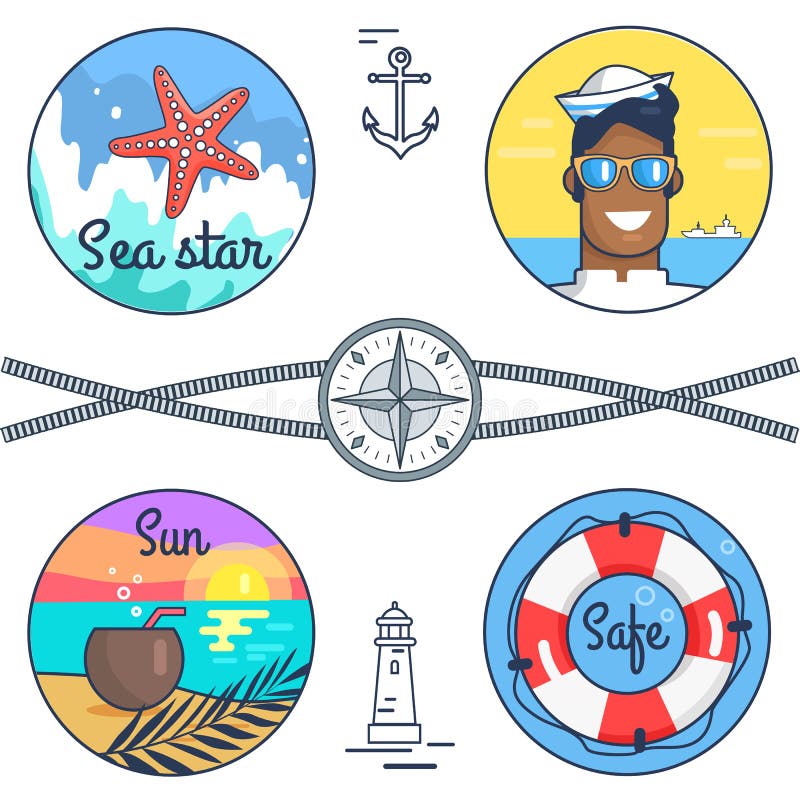 Ejemplo determinado de la estrella de mar, de Sun y del vector de la caja fuerte libre illustration Ejemplo determinado de la estrella de mar, de Sun y del vector de la caja fuerte libre illustration