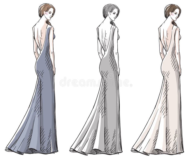 Ejemplo dibujado mano de la moda Alineada larga stock de ilustración Ejemplo dibujado mano de la moda Alineada larga stock de ilustración